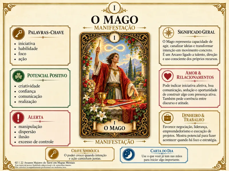 Mapa mental do Arcano I — O Mago